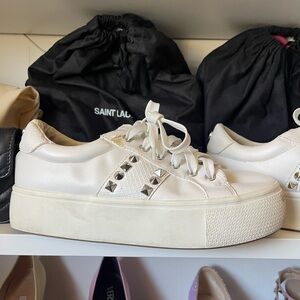 Steve Madden White Platform Sneakers with Studs